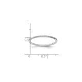 10k White Gold wedding band ring shown for scale