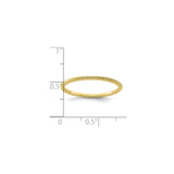 10k Yellow Gold wedding band ring shown for scale