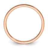 10k Rose Gold Satin, Domed wedding band ring alternate angle