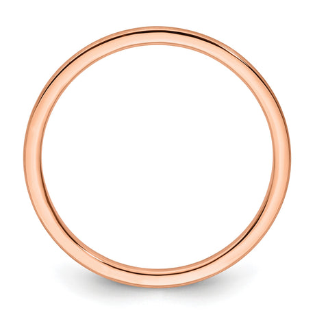 10k Rose Gold Satin, Domed wedding band ring alternate angle