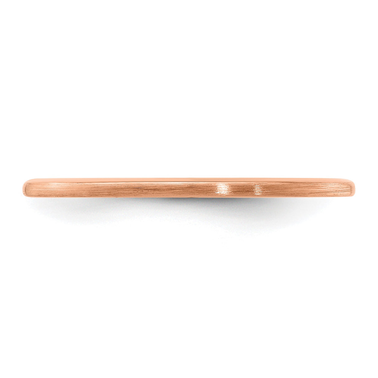 10k Rose Gold Satin, Domed wedding band ring detail view
