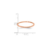 10k Rose Gold Satin, Domed wedding band ring shown for scale