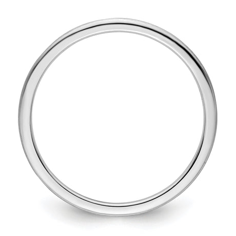 10k White Gold Satin, Domed wedding band ring alternate angle