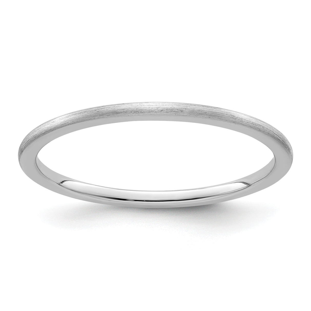10k White Gold Satin, Domed wedding band ring