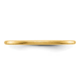 10k Yellow Gold Satin, Domed wedding band ring detail view
