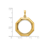20 mm 14k Yellow Gold coin bezel for 20 mm Coin — size reference (ruler)