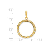 20 mm 14k Yellow Gold coin bezel for 20 mm Coin — size reference (ruler)