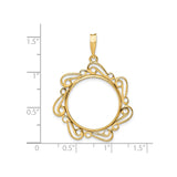 20 mm 14k Yellow Gold coin bezel for 20 mm Coin — size reference (ruler)