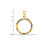 20 mm 14k Yellow Gold coin bezel for 20 mm Coin — size reference (ruler)