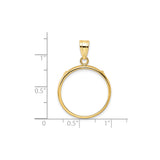 20 mm 14k Yellow Gold coin bezel for 20 mm Coin — size reference (ruler)