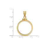20 mm 14k Yellow Gold coin bezel for 20 mm Coin — size reference (ruler)
