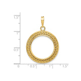 20 mm 14k Yellow Gold coin bezel for 20 mm Coin — size reference (ruler)