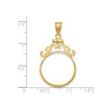 20 mm 14k Yellow Gold coin bezel for 20 mm Coin — size reference (ruler)