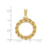 20 mm 14k Yellow Gold coin bezel for 20 mm Coin — size reference (ruler)