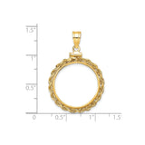 20 mm 14k Yellow Gold coin bezel for 20 mm Coin — size reference (ruler)