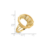 20 mm 14k Yellow Gold coin bezel for 20 mm Coin — size reference (ruler)