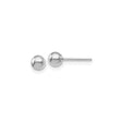 14k White Gold Ball Stud Earrings, Polished Minimalist Sphere Design for Women