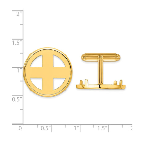 22 mm 14k Yellow Gold coin bezel for 21.6 mm Coin — size reference (ruler)