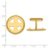 22 mm 14k Yellow Gold coin bezel for 21.6 mm Coin — size reference (ruler)