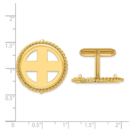 22 mm 14k Yellow Gold coin bezel for 21.6 mm Coin — size reference (ruler)