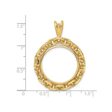 22 mm 14k Yellow Gold coin bezel for 21.6 mm Coin — size reference (ruler)