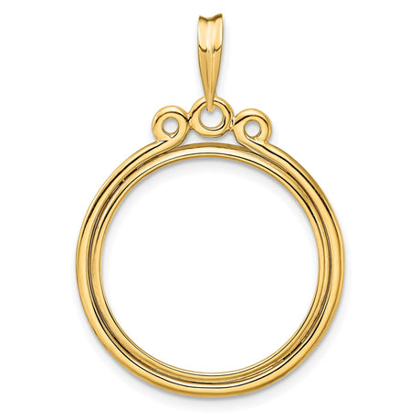 22 mm 14k Yellow Gold coin bezel for 21.6 mm Coin