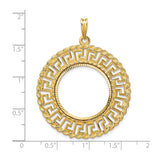 22 mm 14k Yellow Gold coin bezel for 21.6 mm Coin — size reference (ruler)