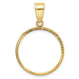 22 mm 10k Yellow Gold coin bezel for 21.6 mm Coin