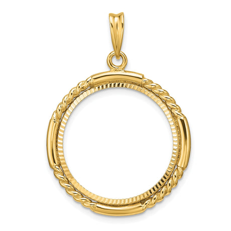 22 mm 14k Yellow Gold coin bezel for 21.6 mm Coin