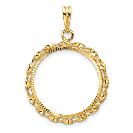 22 mm 14k Yellow Gold coin bezel for 21.6 mm Coin