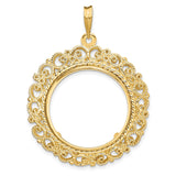 22 mm 14k Yellow Gold coin bezel for 21.6 mm Coin