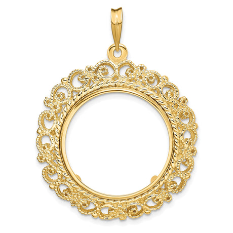 22 mm 14k Yellow Gold coin bezel for 21.6 mm Coin