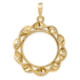 22 mm 14k Yellow Gold coin bezel for 21.6 mm Coin