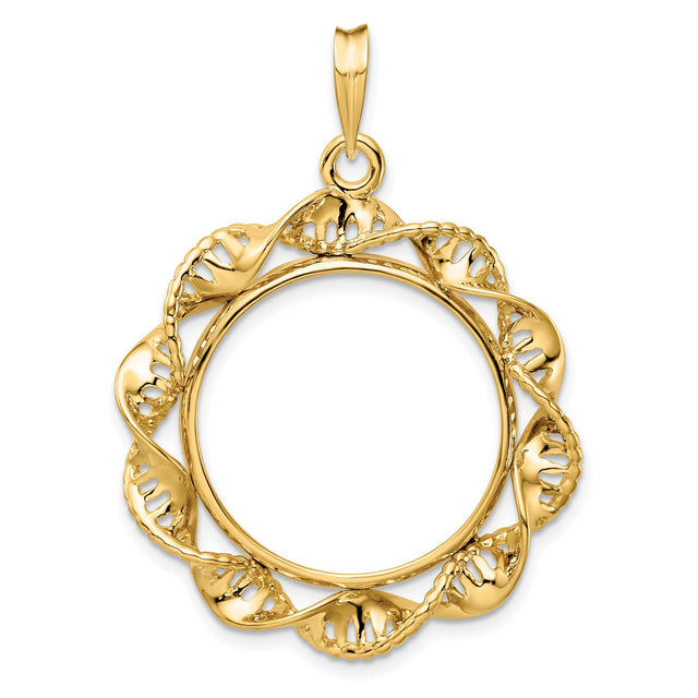 22 mm 14k Yellow Gold coin bezel for 21.6 mm Coin