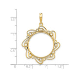 22 mm 14k Yellow Gold coin bezel for 21.6 mm Coin — size reference (ruler)