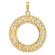 22 mm 14k Yellow Gold coin bezel for 21.6 mm Coin
