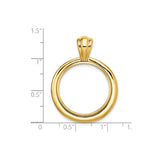22 mm 14k Yellow Gold coin bezel for 21.6 mm Coin — size reference (ruler)