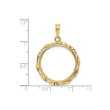 22 mm 14k Yellow Gold coin bezel for 21.6 mm Coin — size reference (ruler)