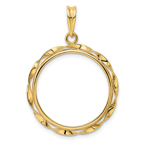 22 mm 14k Yellow Gold coin bezel for 21.6 mm Coin