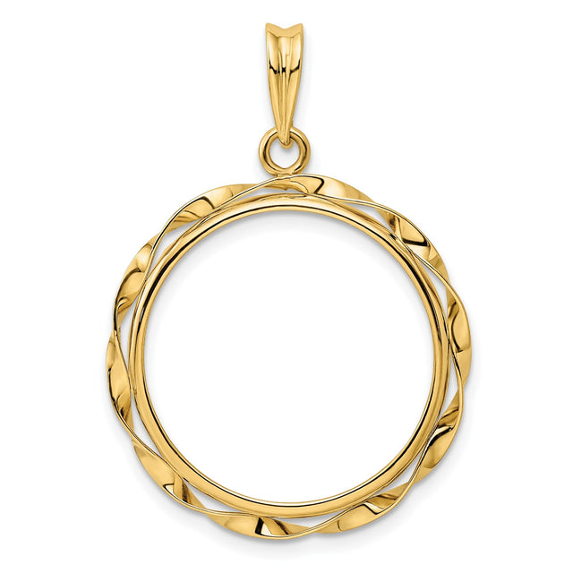 22 mm 14k Yellow Gold coin bezel for 21.6 mm Coin