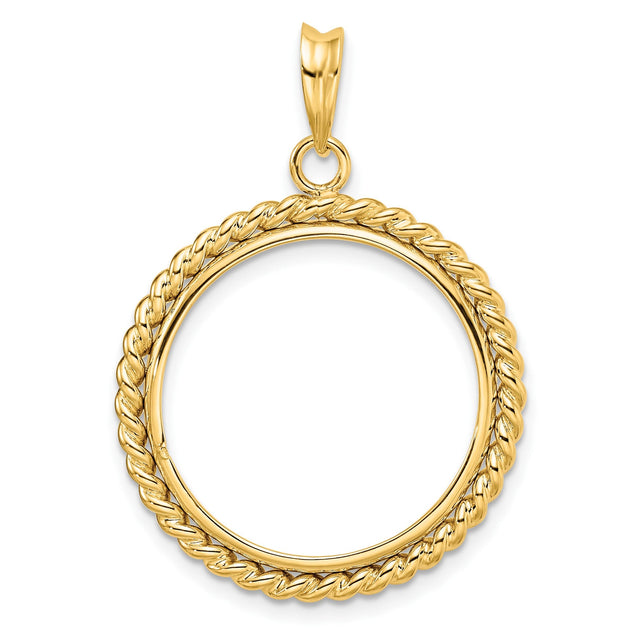 22 mm 14k Yellow Gold coin bezel for 21.6 mm Coin