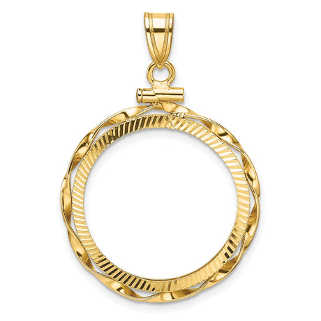 22 mm 14k Yellow Gold coin bezel for 21.6 mm Coin