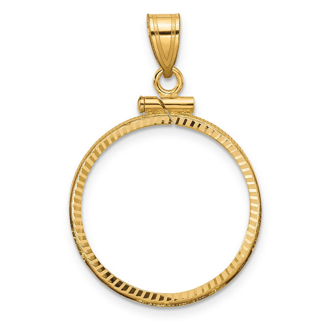 22 mm 14k Yellow Gold coin bezel for 21.6 mm Coin
