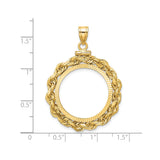 22 mm 14k Yellow Gold coin bezel for 21.6 mm Coin — size reference (ruler)