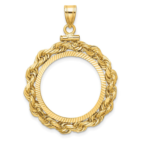 22 mm 14k Yellow Gold coin bezel for 21.6 mm Coin