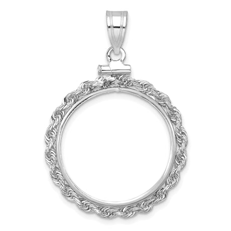 22 mm 14k White Gold coin bezel for 21.6 mm Coin