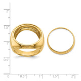 22 mm 14k Yellow Gold coin bezel for 21.6 mm Coin — size reference (ruler)