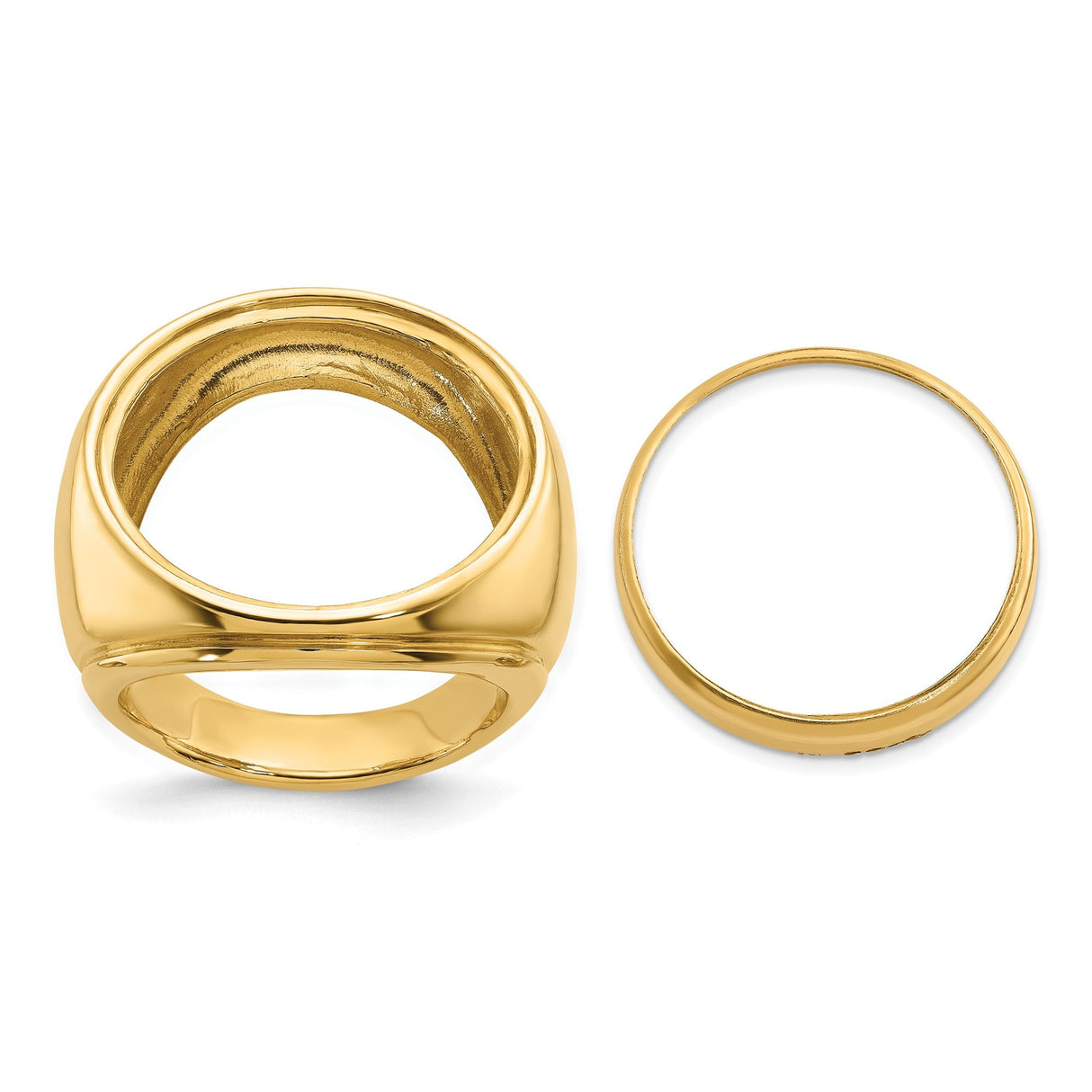 22 mm 14k Yellow Gold coin bezel for 21.6 mm Coin