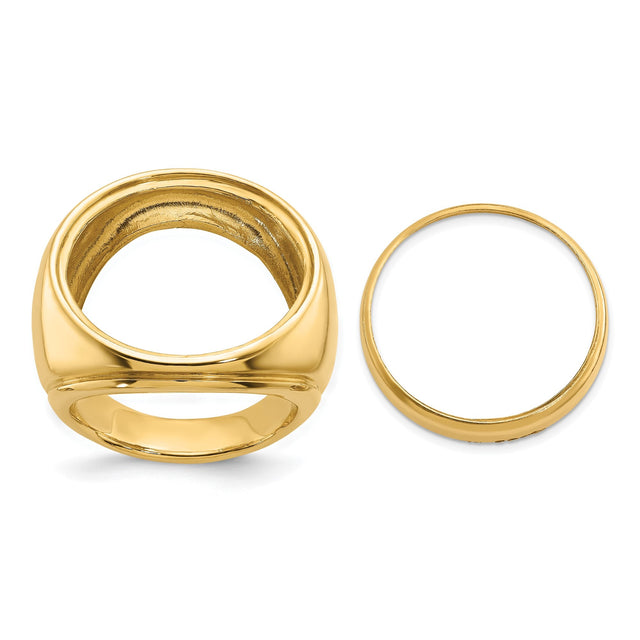 22 mm 14k Yellow Gold coin bezel for 21.6 mm Coin