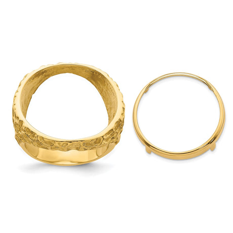 22 mm 14k Yellow Gold coin bezel for 21.6 mm Coin